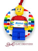 Custom Lego - Style Ornament – Personalized Name & Year