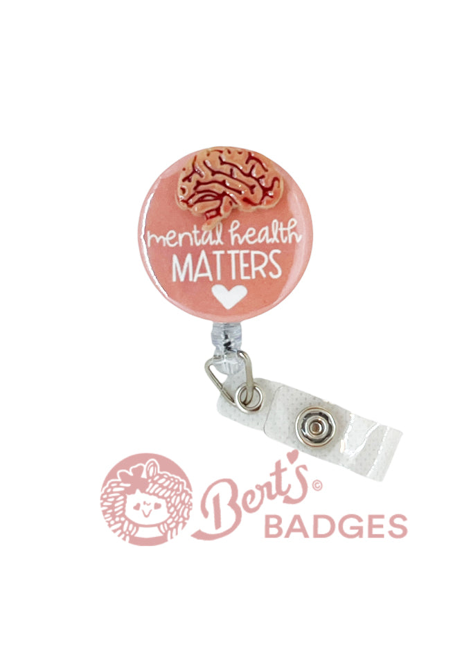 Overthinker Brain Badge Reel Topper – Swappable Clip for Mental Health Professionals Therapy & Wellness Gift