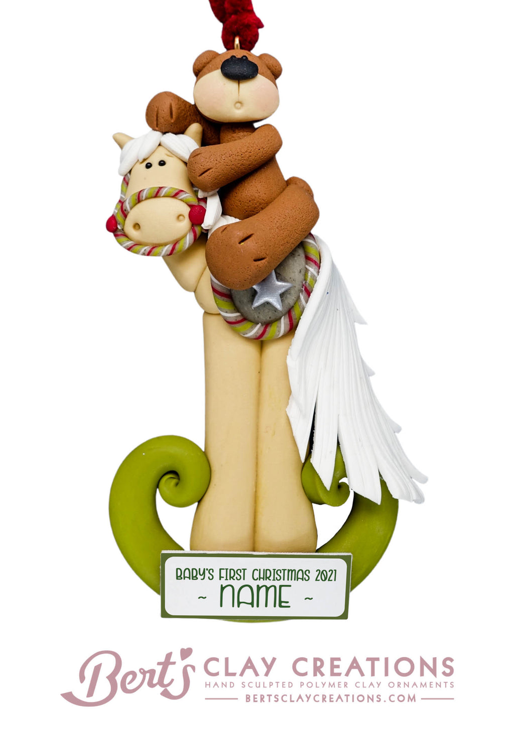 Classic Rocking Horse / Baby's First Christmas Ornament - gender neutral