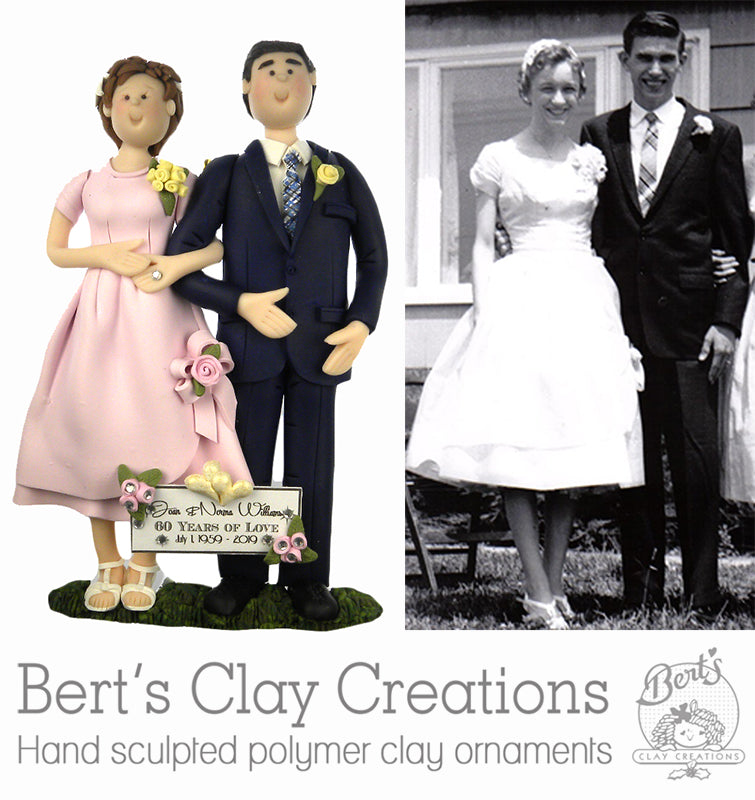 CUSTOM Retro Wedding Ornament Submission Quote - Bert's Clay Creations