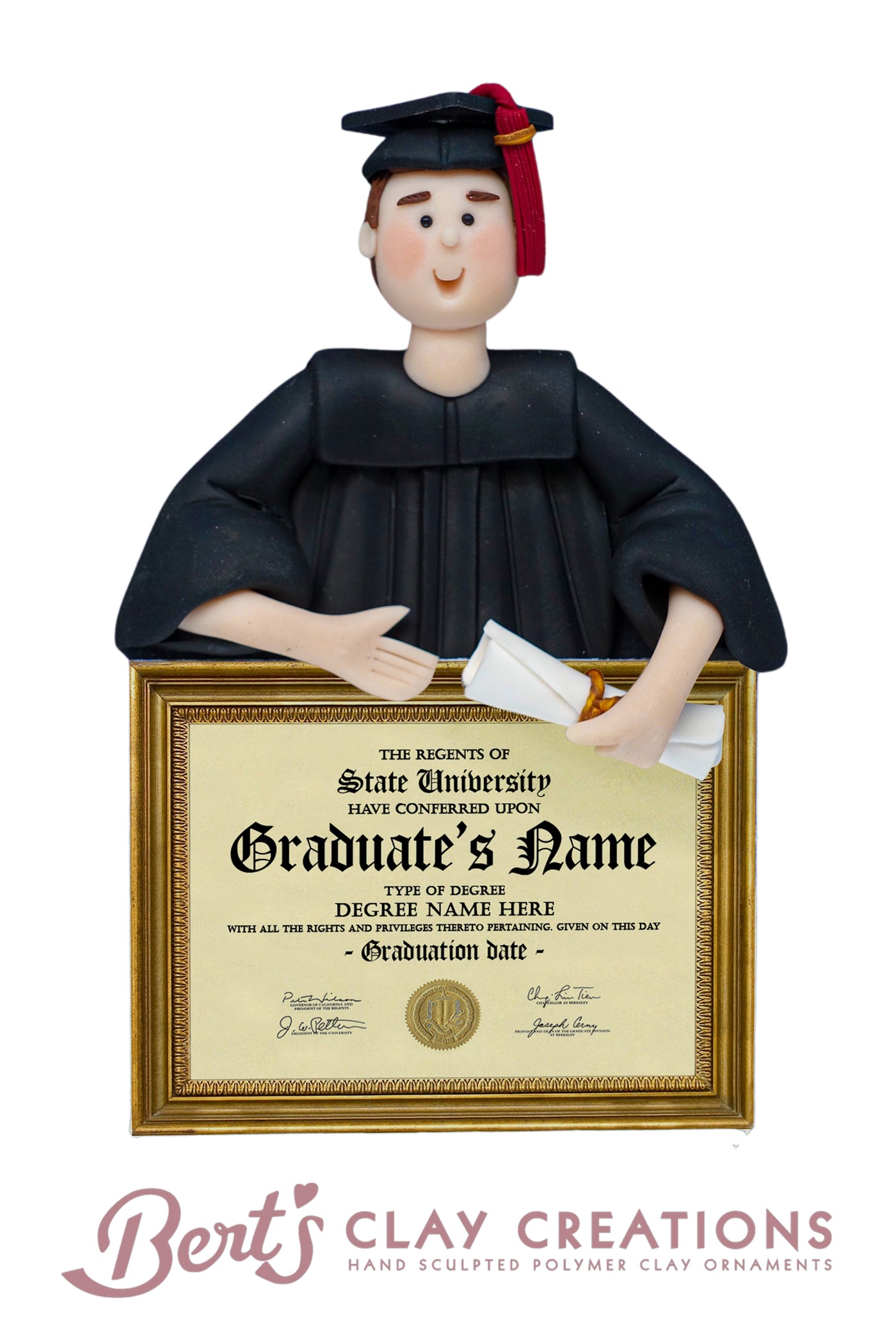 Graduate Ornament by Bert's Clay Creations