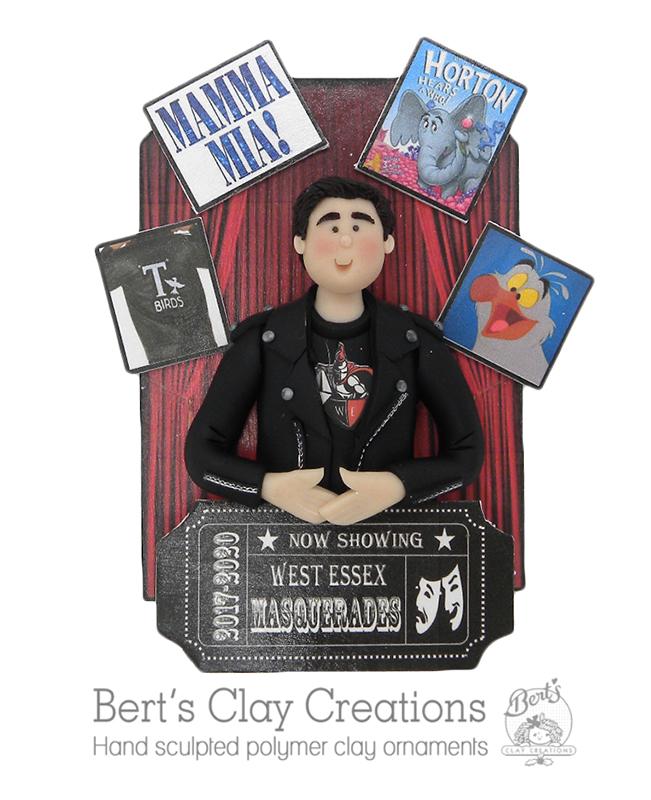 CUSTOM Bust with Background Ornament - Bert's Clay Creations