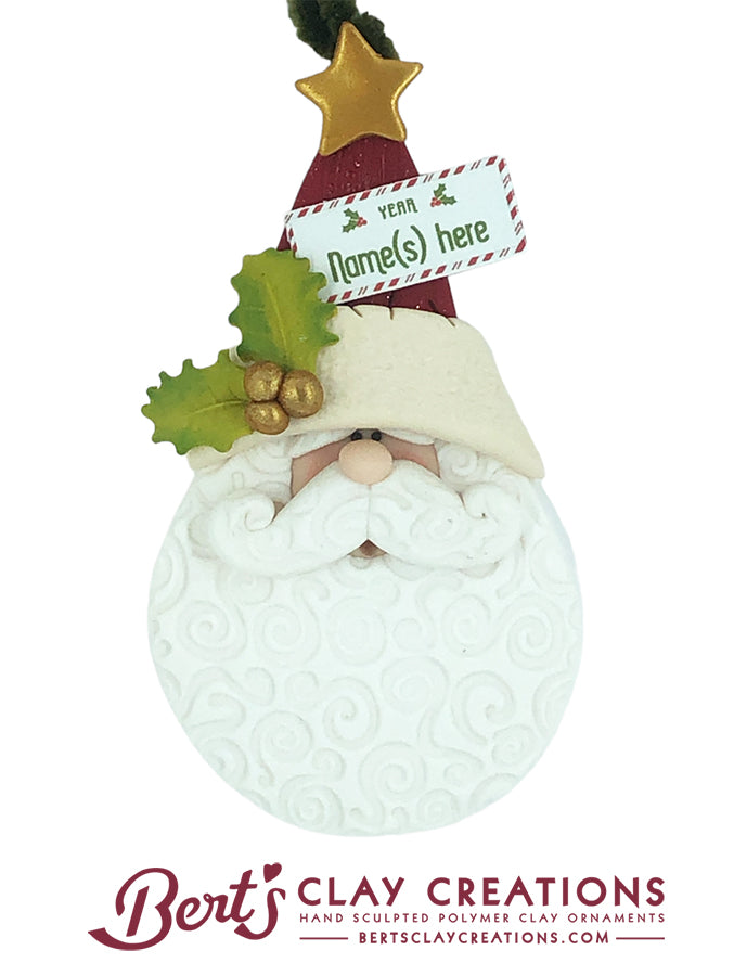 Santa Face Ornament with Red Hat