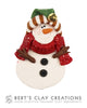 Pin - Snowman - Christmas Colors - Bert's Clay Creations
