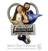 CUSTOM Sports Couple Heart Bust Ornament Submission Quote - Bert's Clay Creations
