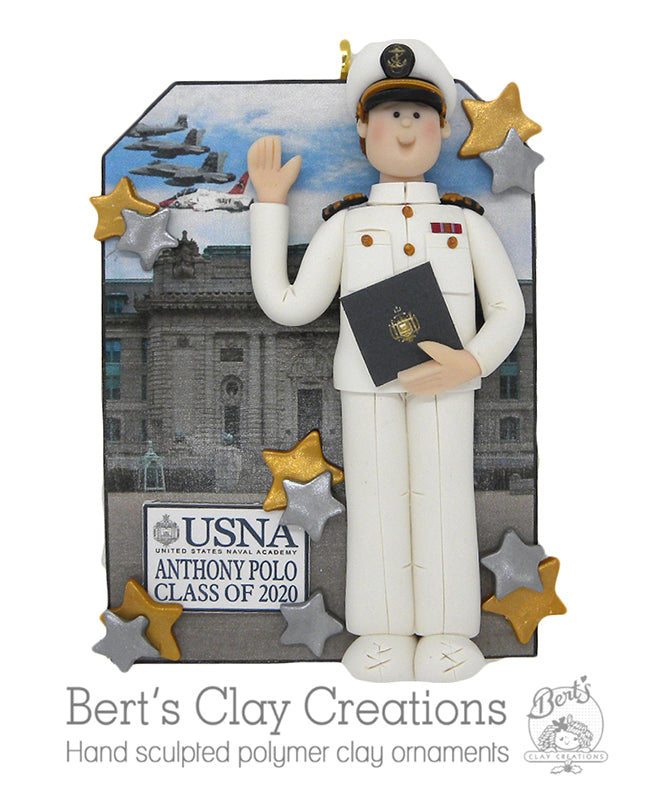 USNA Graduate Ornament - Bert's Clay Creations