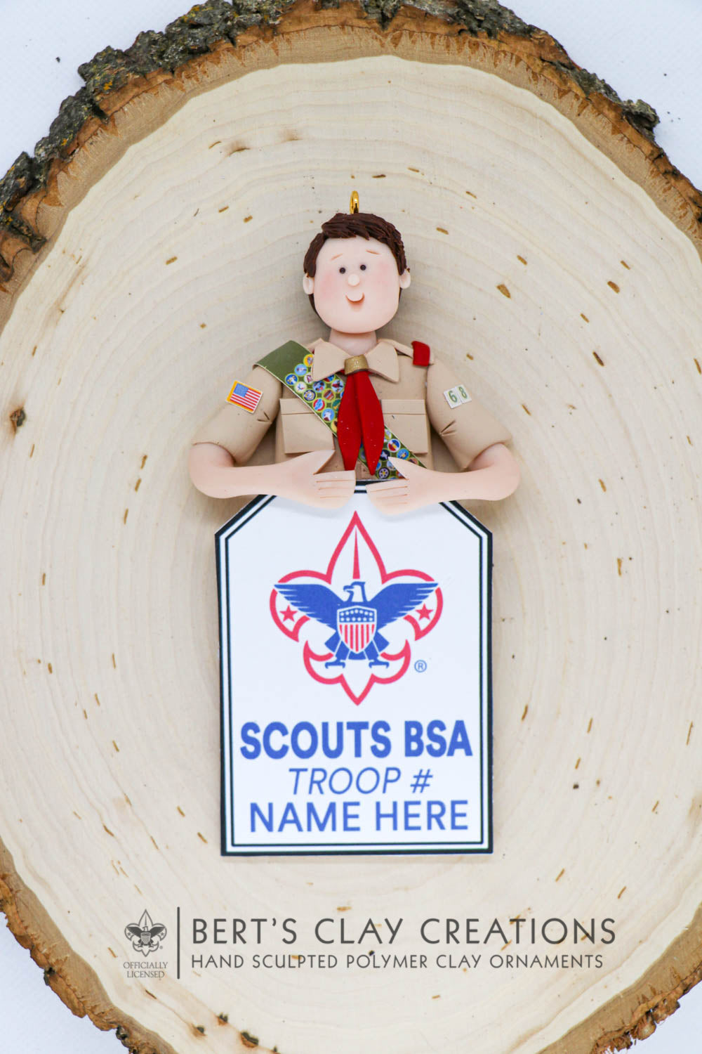 BSA - Boy Scout Ornament (Bust Version) - Bert's Clay Creations